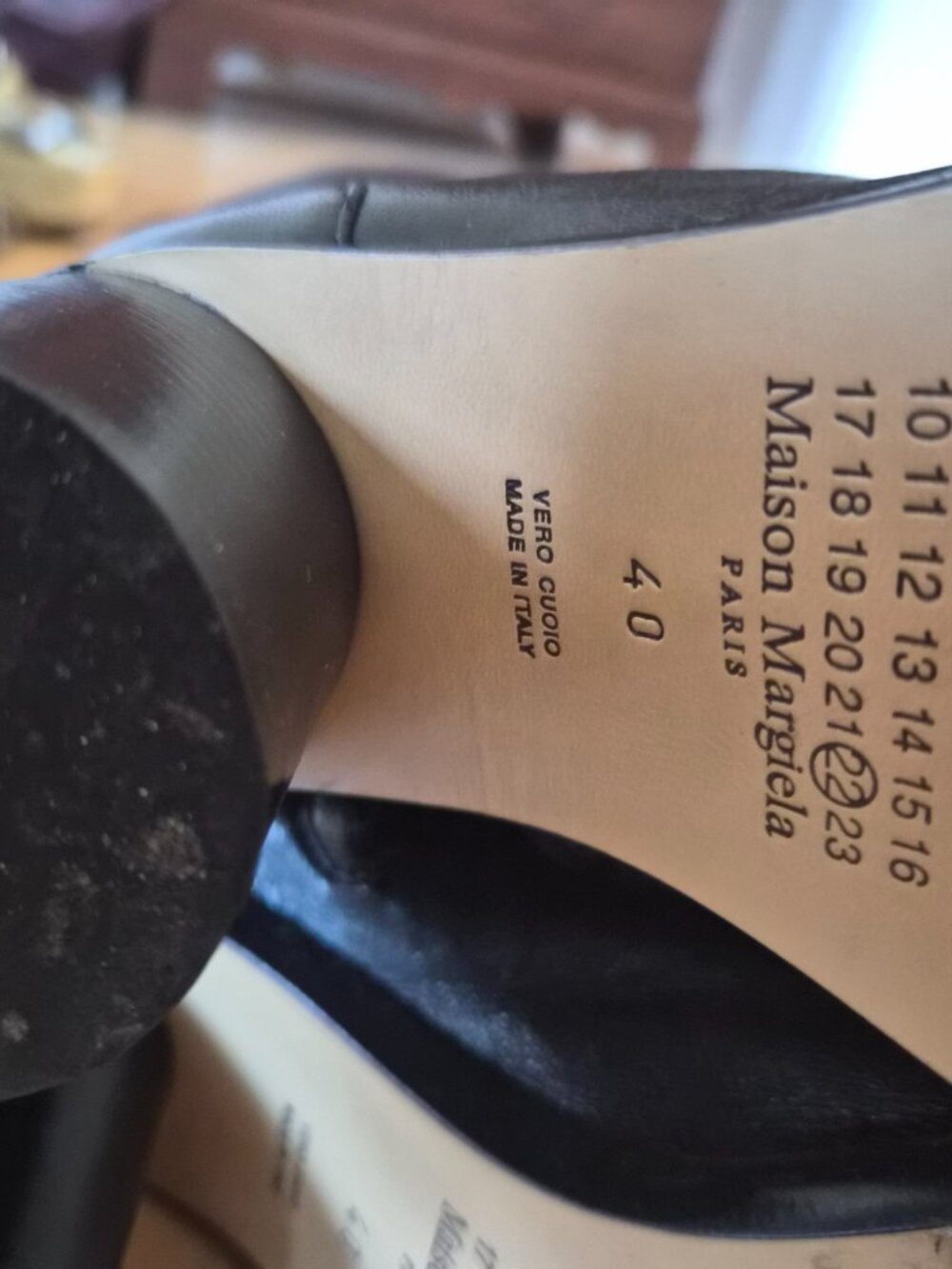 Maison Margiela Black Knee High Leather Tabi Boots Sz 40 - Picture 11 of 12